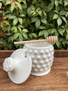 Honey jar de cerámica blanco
