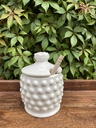 Honey jar de cerámica blanco