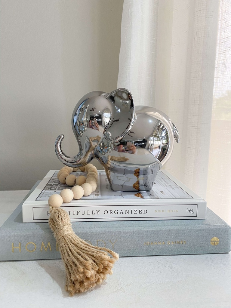 Elefante de Ceramica Plateado