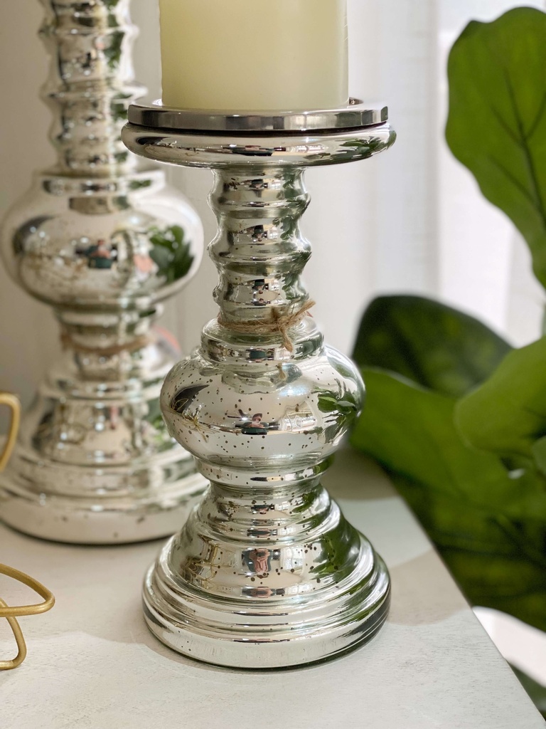 Candelabros de Mercury Glass redondos