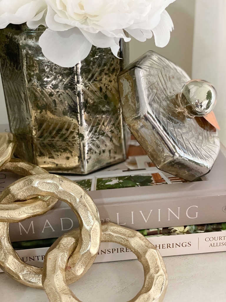 Mercury glass jar