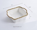 Baking Dish de porcelana orilla dorada (2 tamaños)