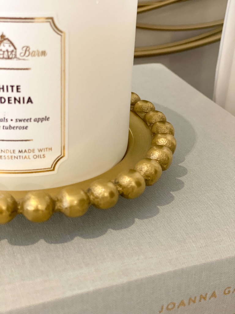 Beaded candle dish