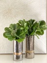 Set de 2 candelabros plateado y dorado