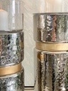 Set de 2 candelabros plateado y dorado