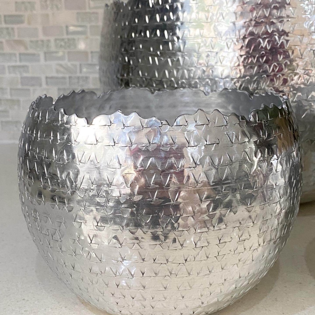 Bowl martillado plateado