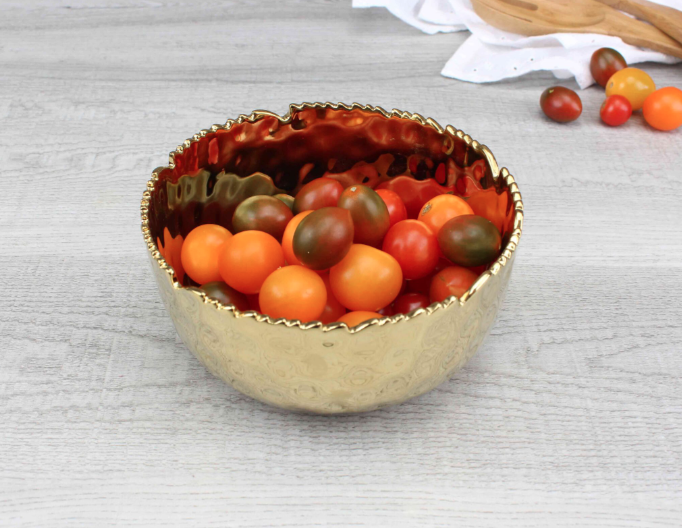 Bowl de porcelana dorado