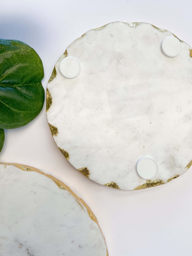 Plato de mármol orilla rasgada (dos tamaños)