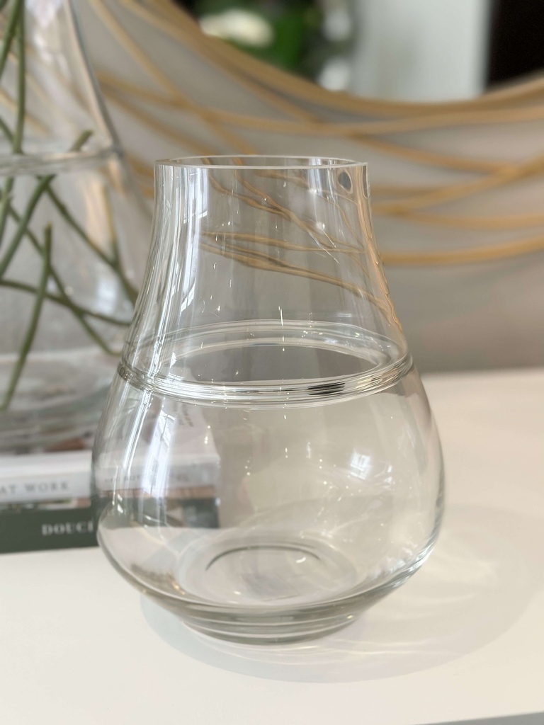 Base soplada de vidrio transparente (dos tamaños)