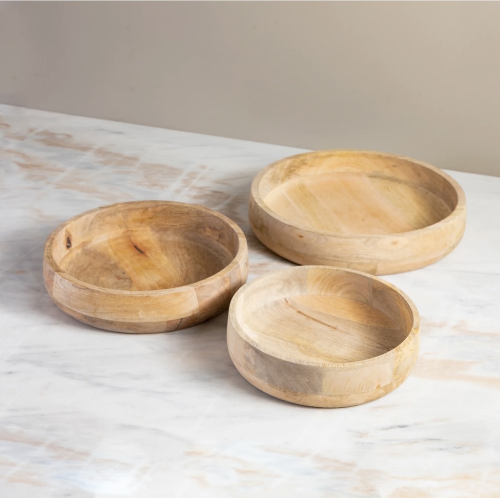 Bowls de madera de mango (Tres tamaños)