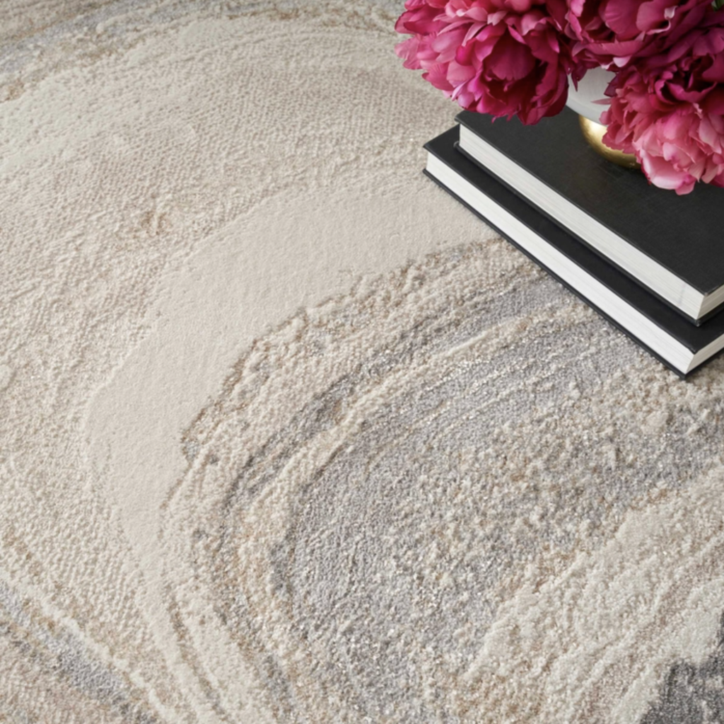 Alfombra Brushstrokes crema y gris