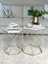 Mesa Marmol hexagonal metal Champagne