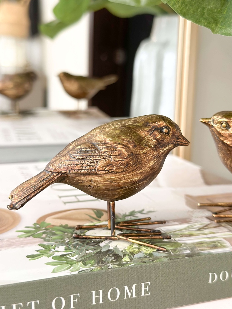 Mini Pajarito Dorado Antiguo