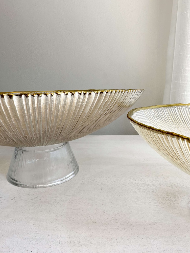 Bowl dorado en pedestal (2 tamaños)