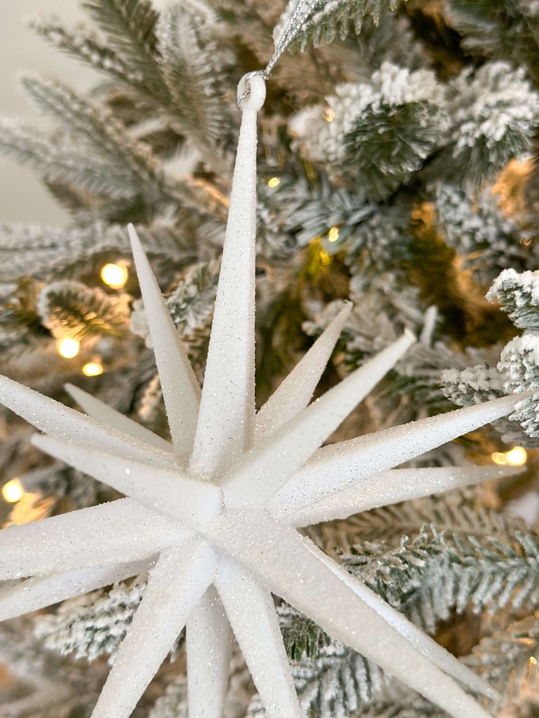 Ornamento de Estrella blanco (2 tamaños)