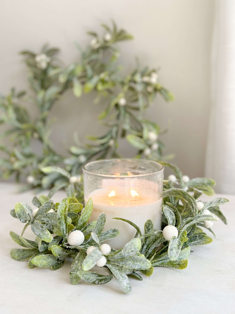 Corona Mistletoe Escarchada (2 Tamaños)