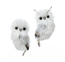 Set de 2 mini búhos blancos con gris