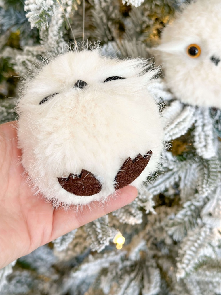 Set de 2 búhos fluffy blancos