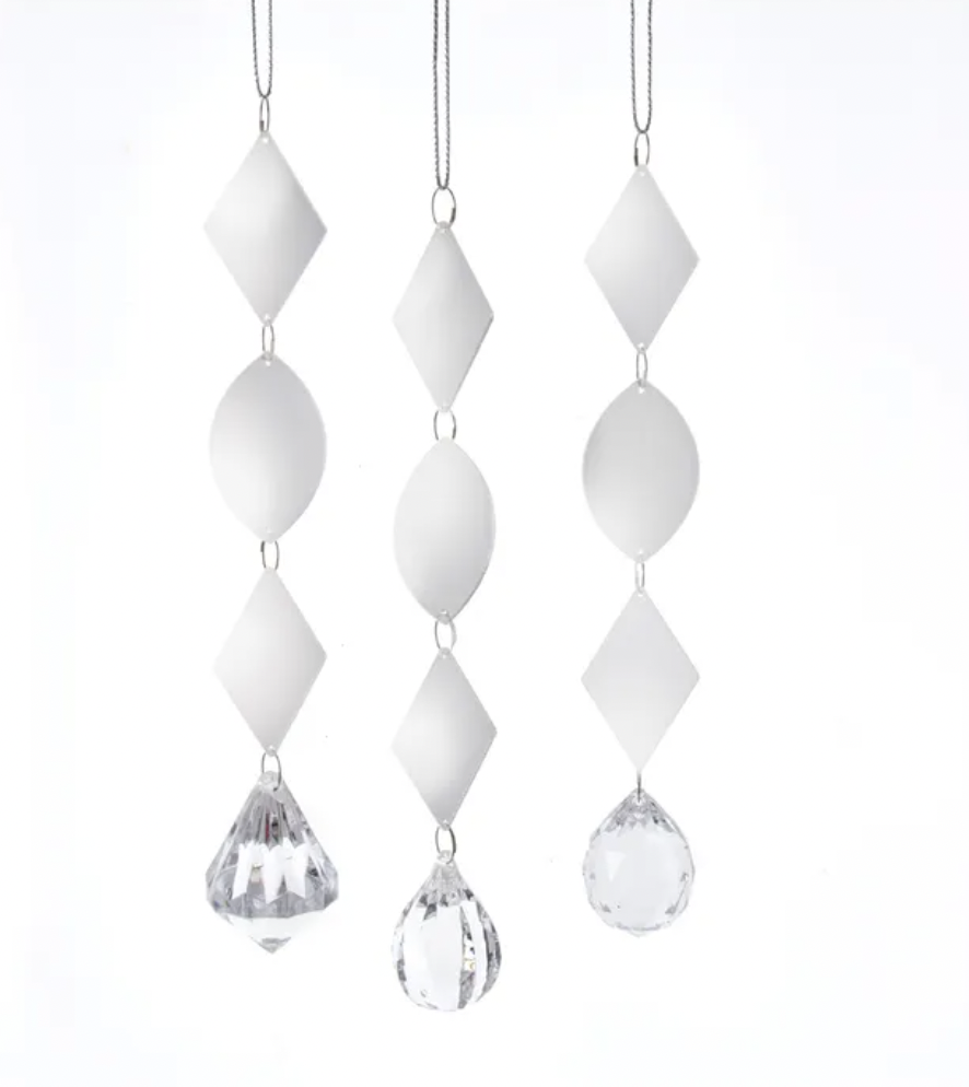 Ornamento de espejo colgante con cristal