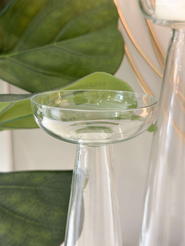 Set de 3 candelabros de vidrio