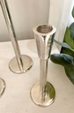 Set de 3 Candelabros plateados de metal