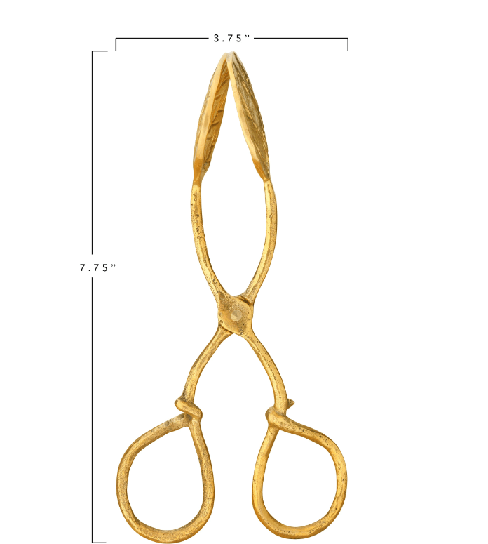 Pinza dorada forma hoja eucalipto