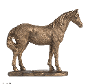 Escultura de caballo castaño