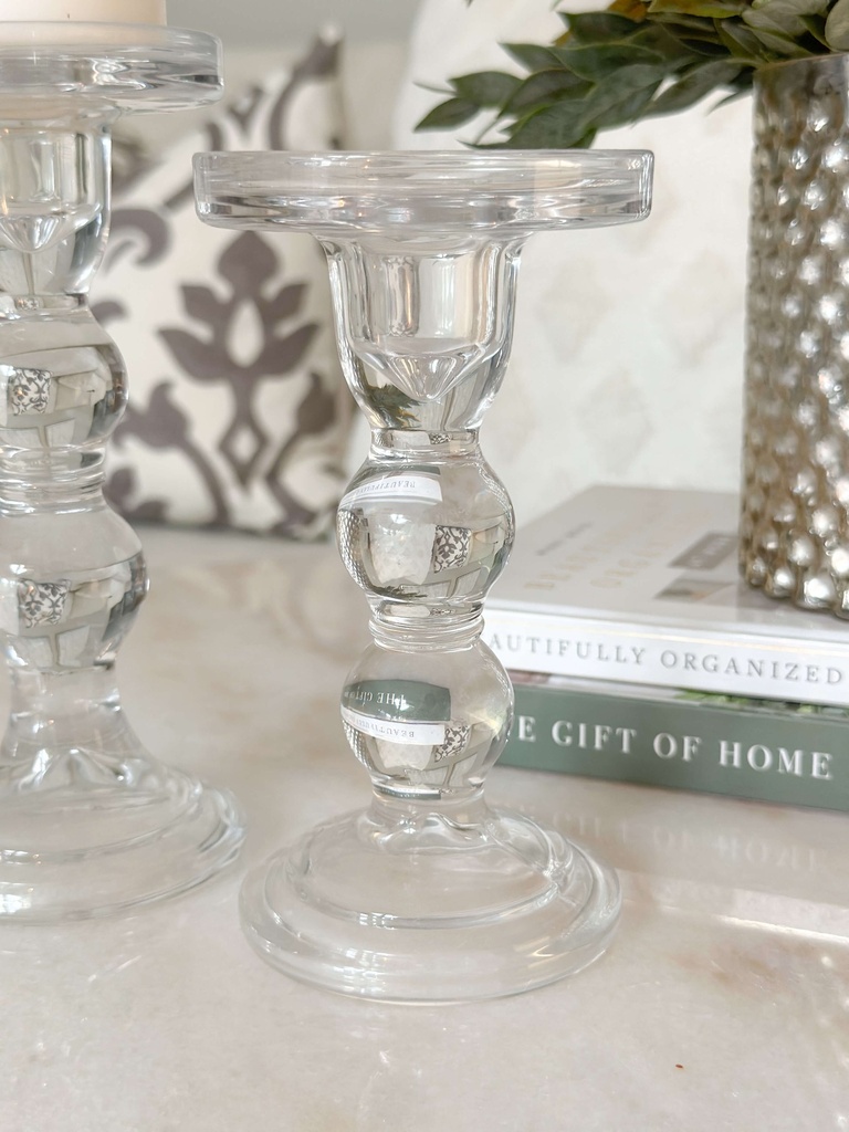 Set de 2 candelabros transparentes