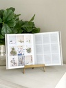 Porta libros o tablet dorado de metal