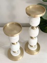 Set de 2 candelabros de marmol y metal