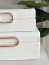 Set de 2 cajas decorativas blancas