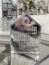 Set de 3 Casas Plateadas de Mercury Glass