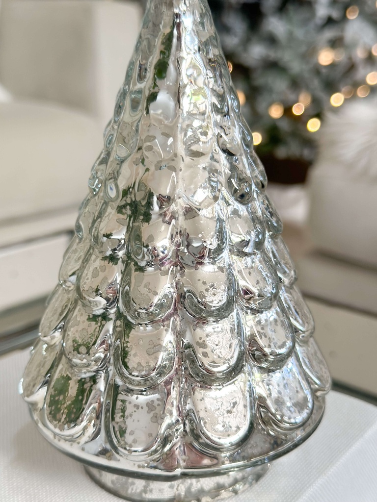 Arbol plateado de mercury glass