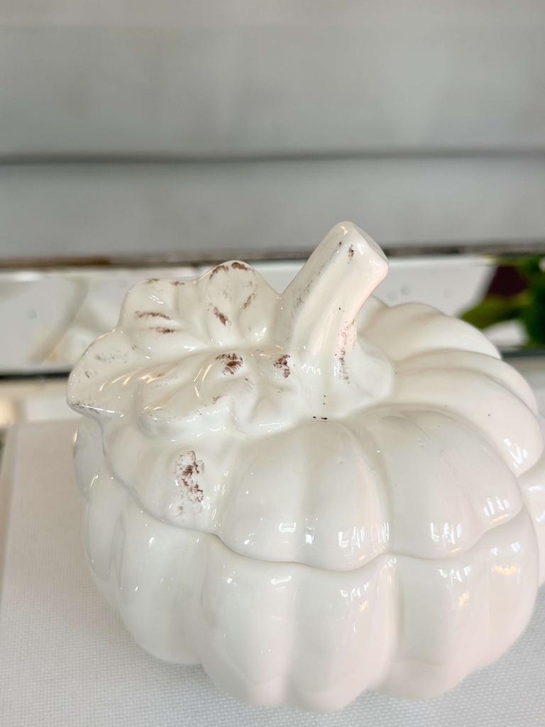 Pumpkin bowl blanca con tapa