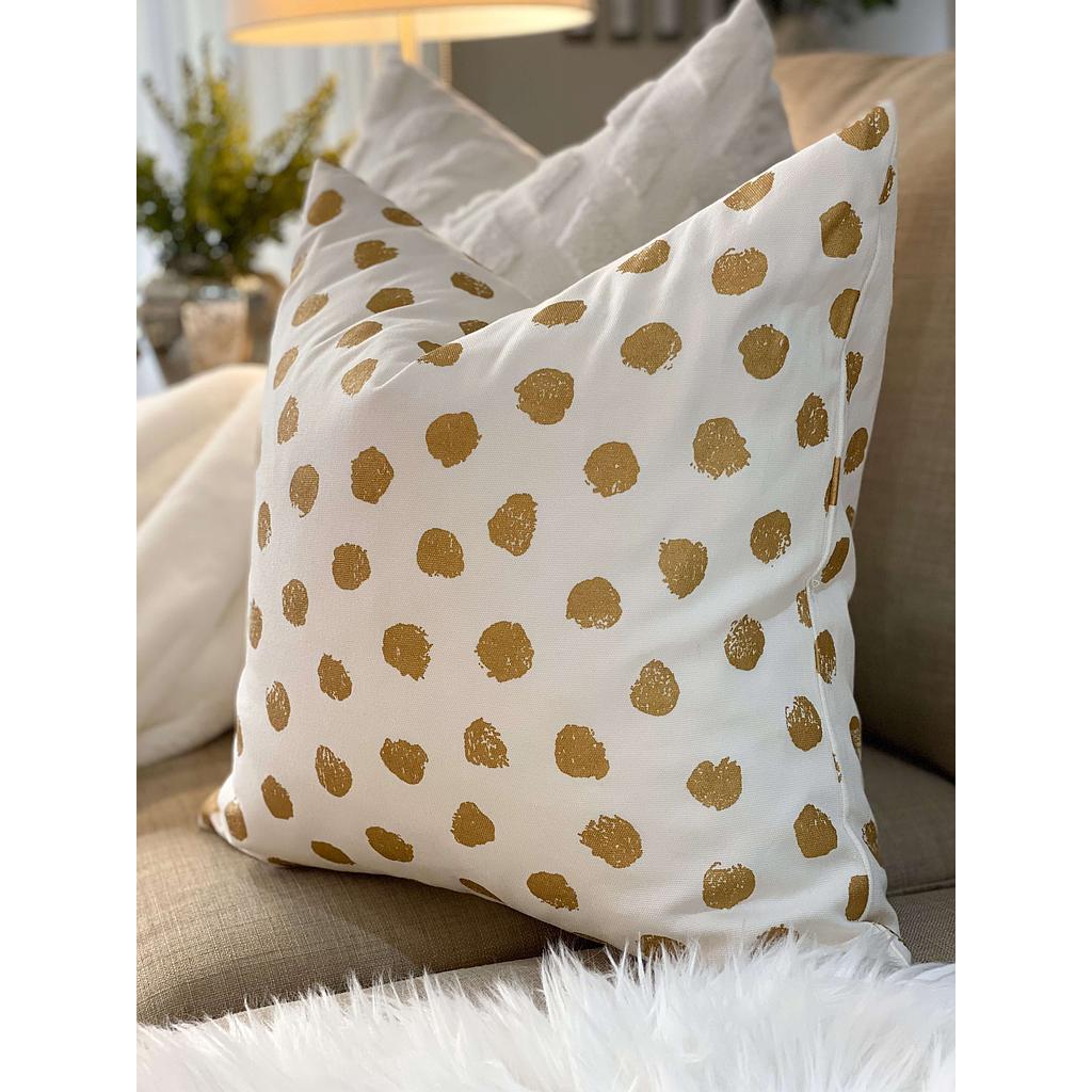 Forro de Cojín Polka Dot Dorado