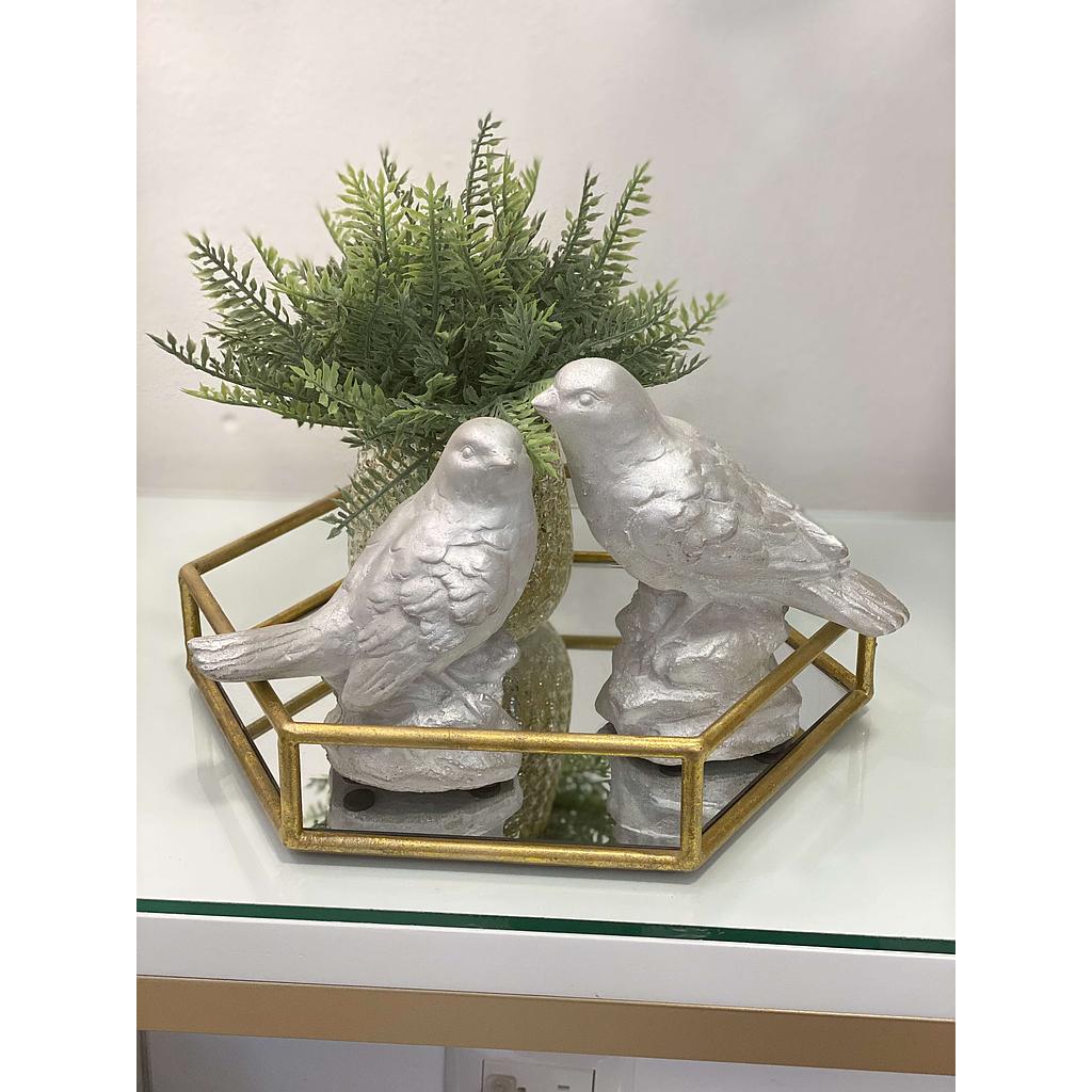 Set de 2 pajaros en piedra