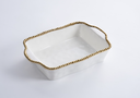 Baking Dish de porcelana orilla dorada (3 tamaños)