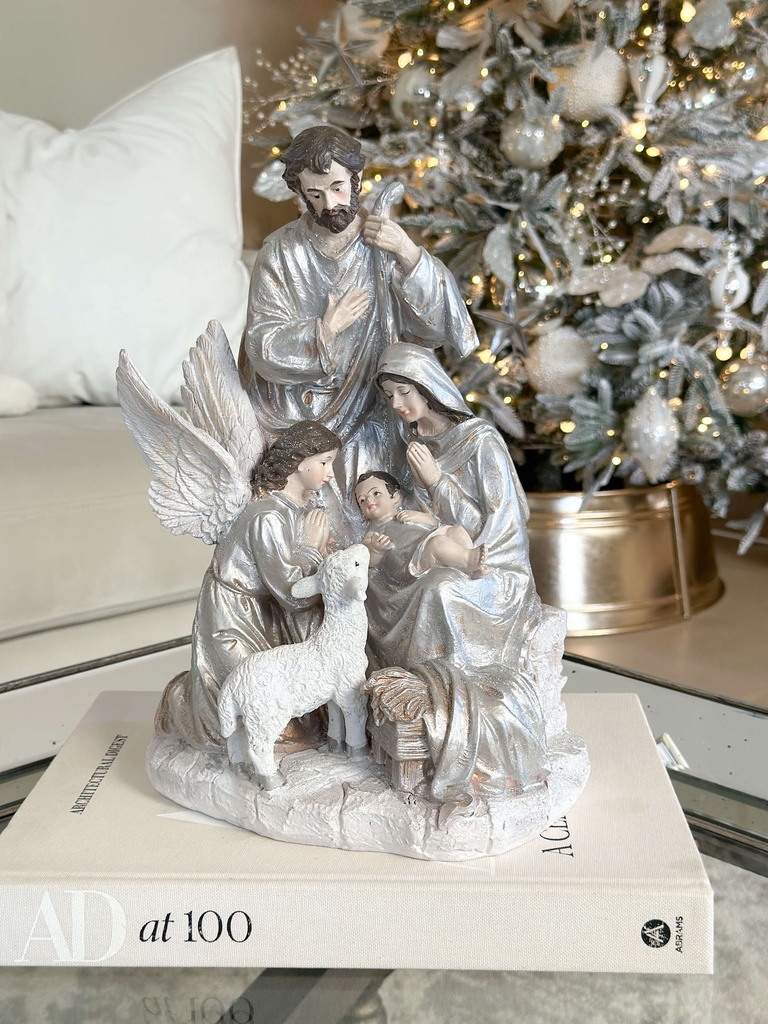 Nacimiento champagne y plateado