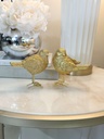 Set de 2 pajaros dorados