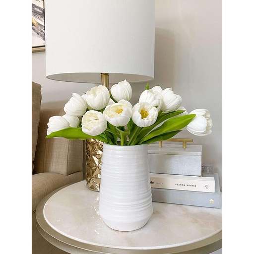 [2260028WH] Bunch de 6 tulipanes abiertos blancos