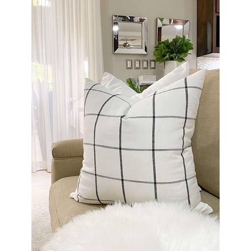 [389P.W20SC] Forro Plaid crema y negro