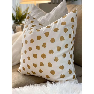 Forro de Cojín Polka Dot Dorado