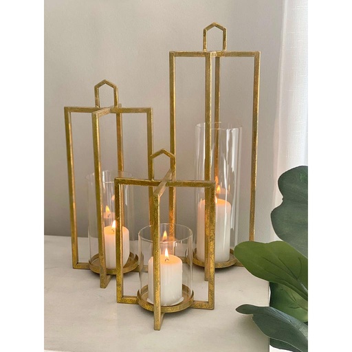 [82244-DS] Set de 3 Linternas Basilica vintage
