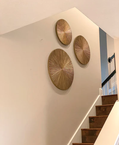 [53560] Set de 3 discos de madera dorados