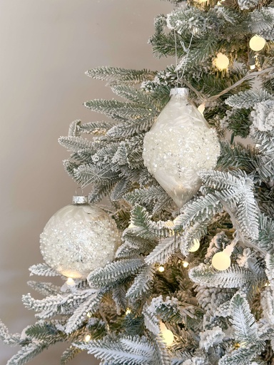 [90843] Set de 2 Esferas Navideñas Perla