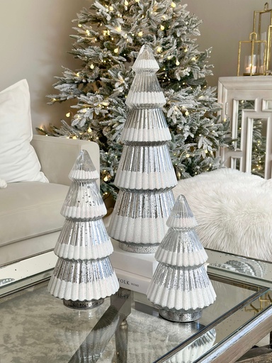 Arbol plateado nevado de mercury (3 tamaños)