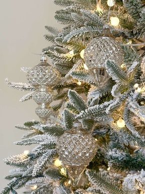 Set de 3 ornamentos plateado finial